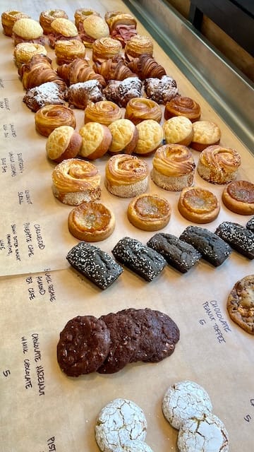 Picture of a table of various pastries