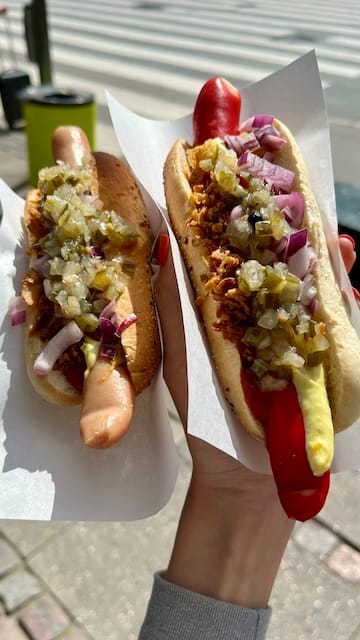 Photo of two hot dogs