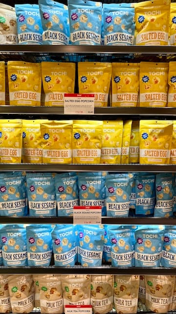 Picture of shelf of popcorn bags