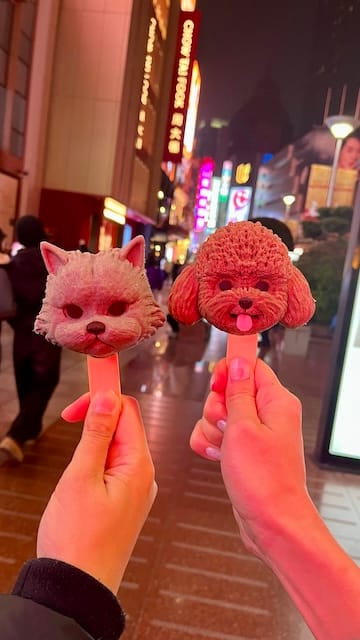 A picture of animal shaped popsicles (cat on left and poodle on right)